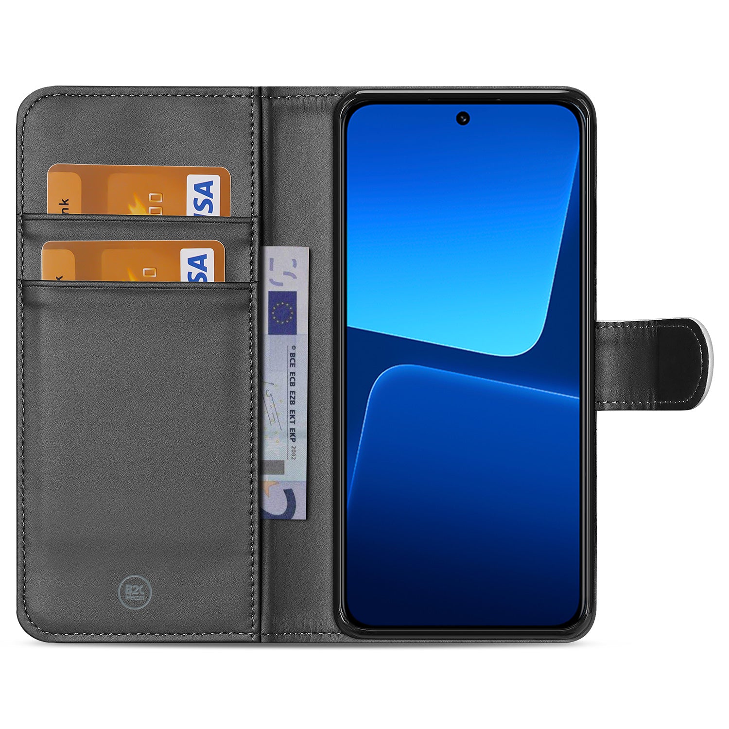 Book Case Telefoonhoesje voor de Xiaomi 13 Pro Wit met Pasjeshouder