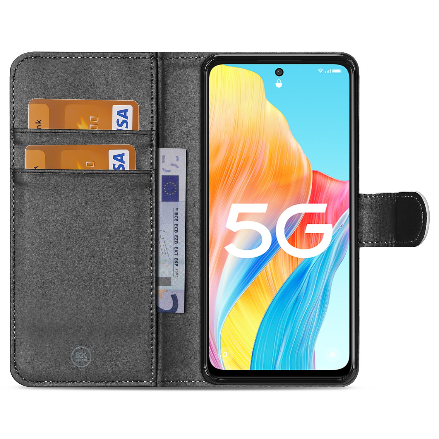 Book Case Hoesje voor de OPPO Reno8 T 5G Wit met Pasjeshouder