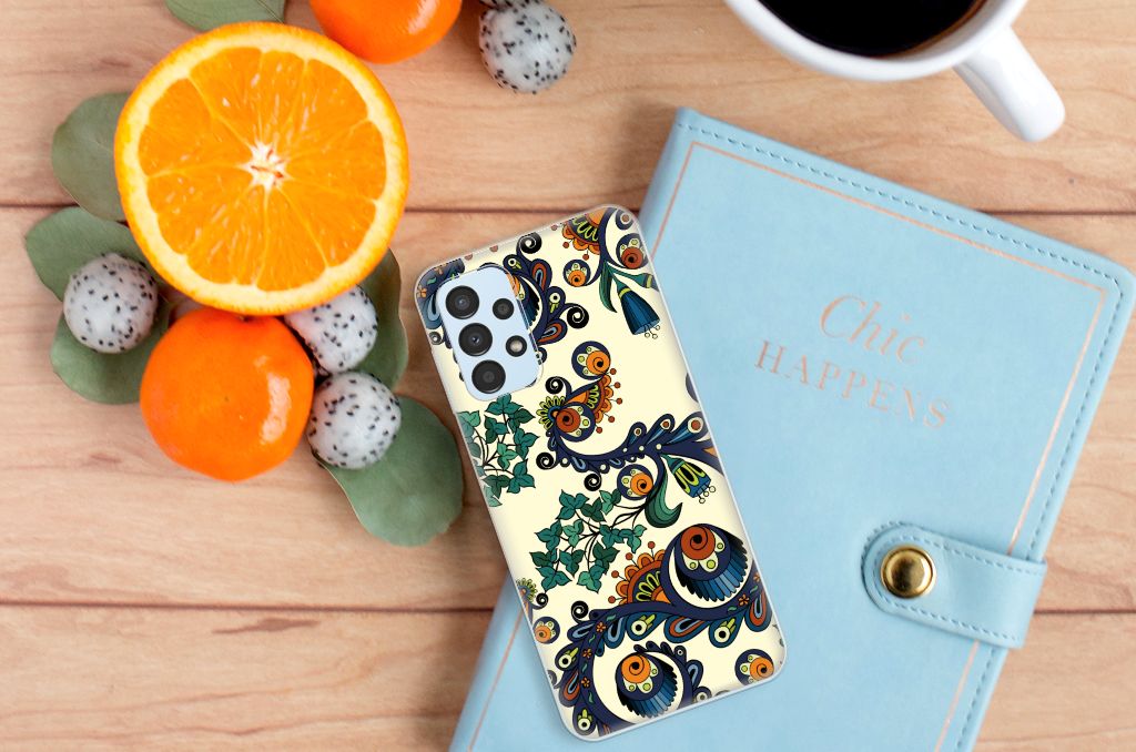 Siliconen Hoesje Samsung Galaxy A13 4G Barok Flower B2C Telecom
