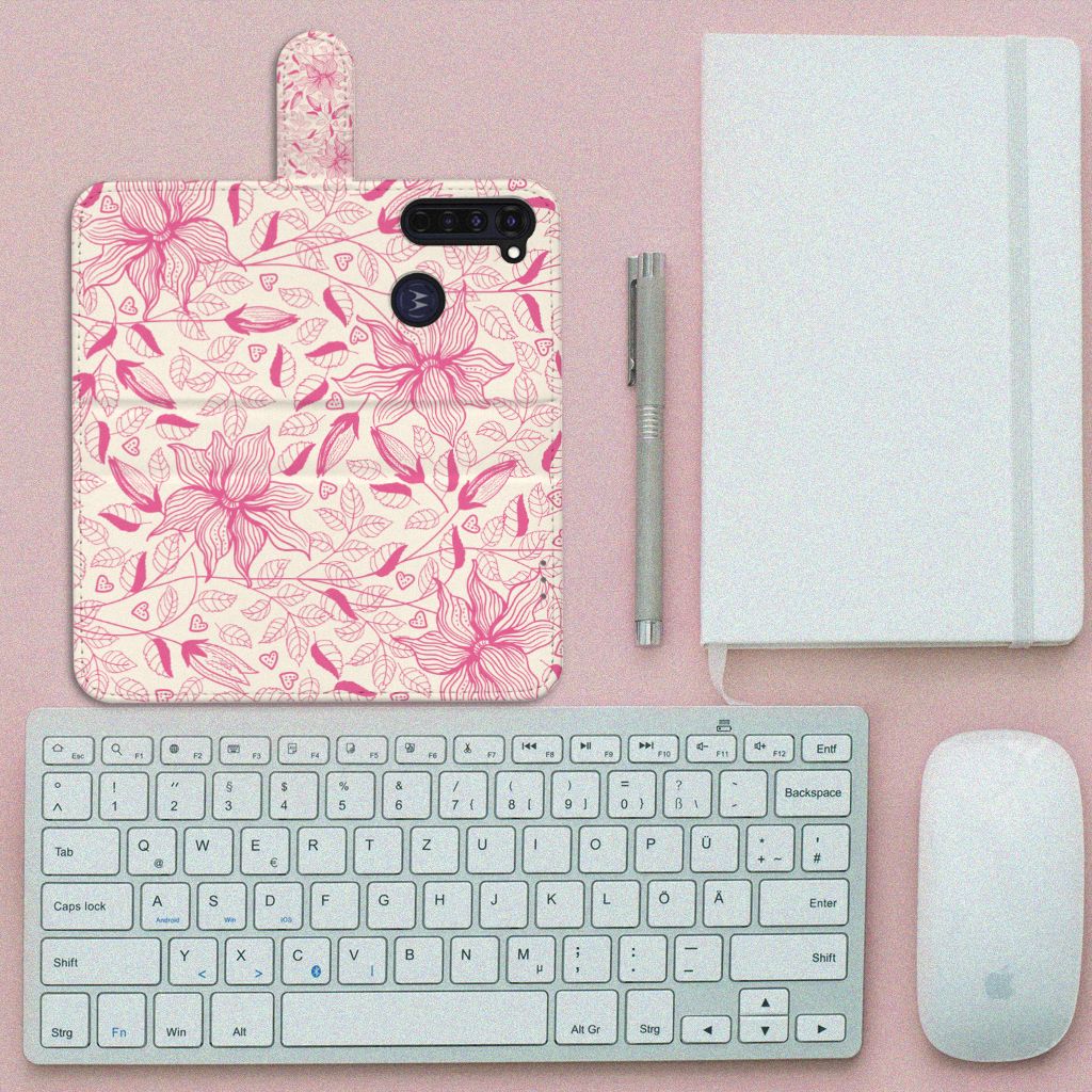 Motorola Moto G Pro Hoesje Pink Flowers