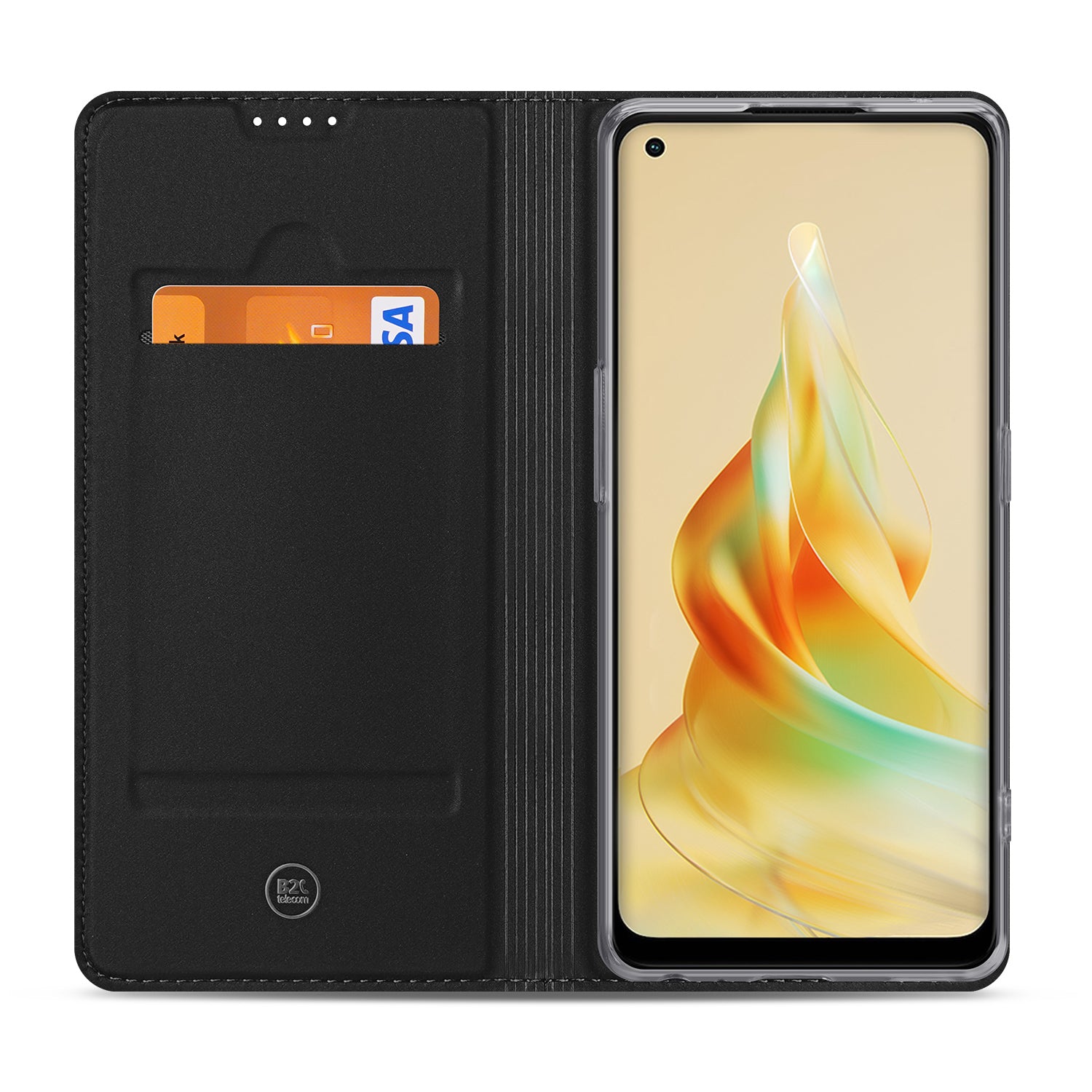 Stand Case Hoesje voor de OPPO Reno8 T 4G Wit met Pashouder