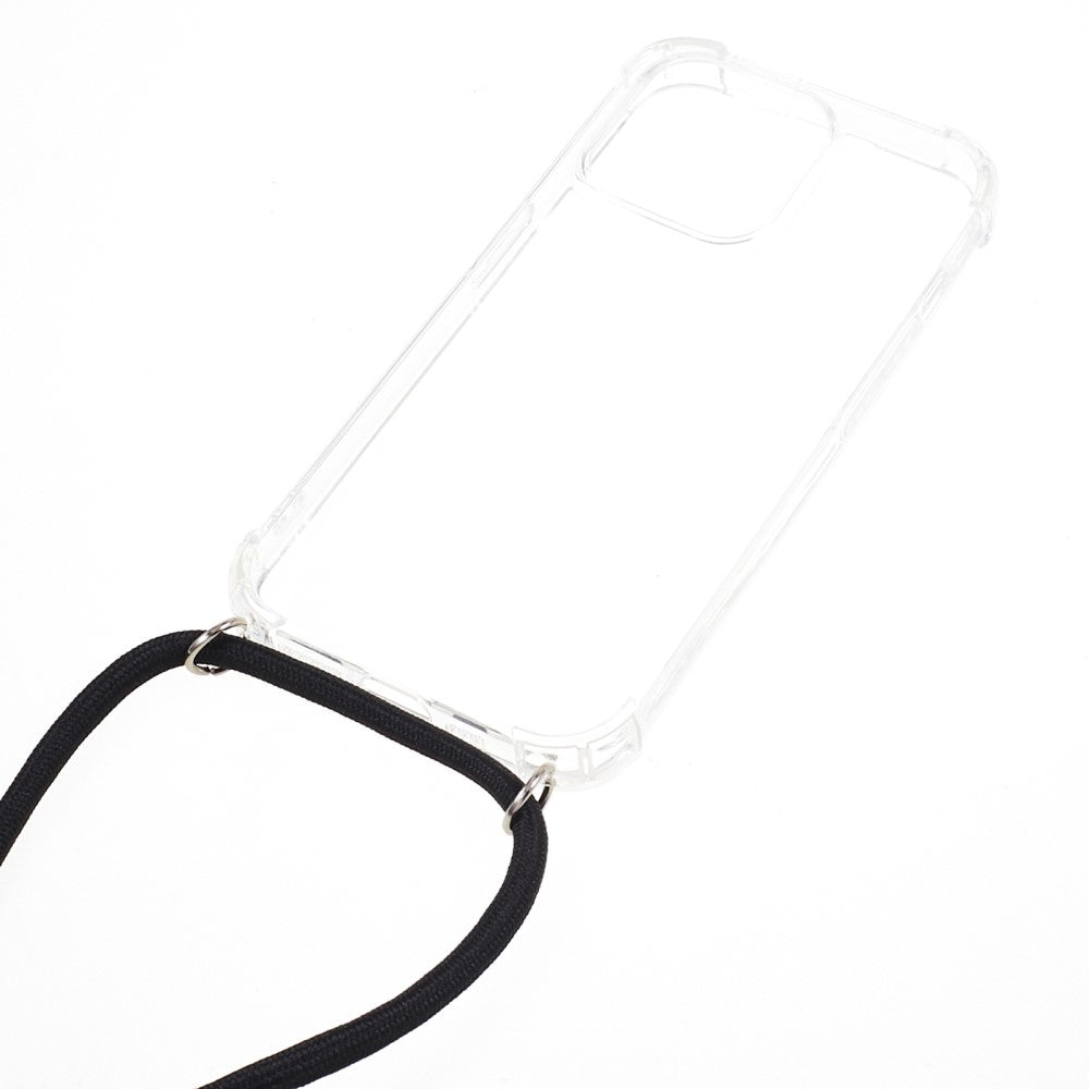 Anti-shock Back Cover voor de iPhone 15 Pro Max Transparant met Koord