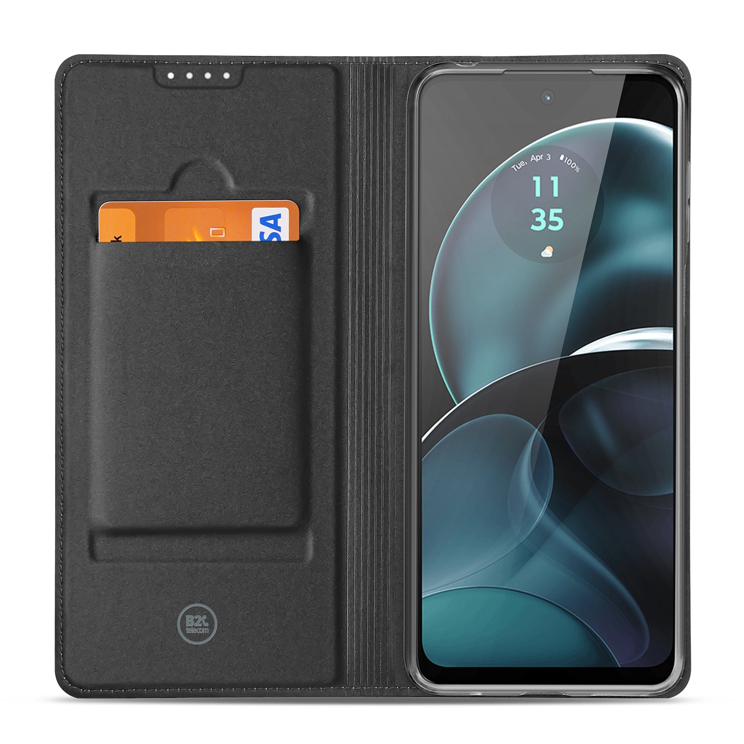 Stand Case Hoesje voor de Motorola Moto G14 Wit met Pashouder