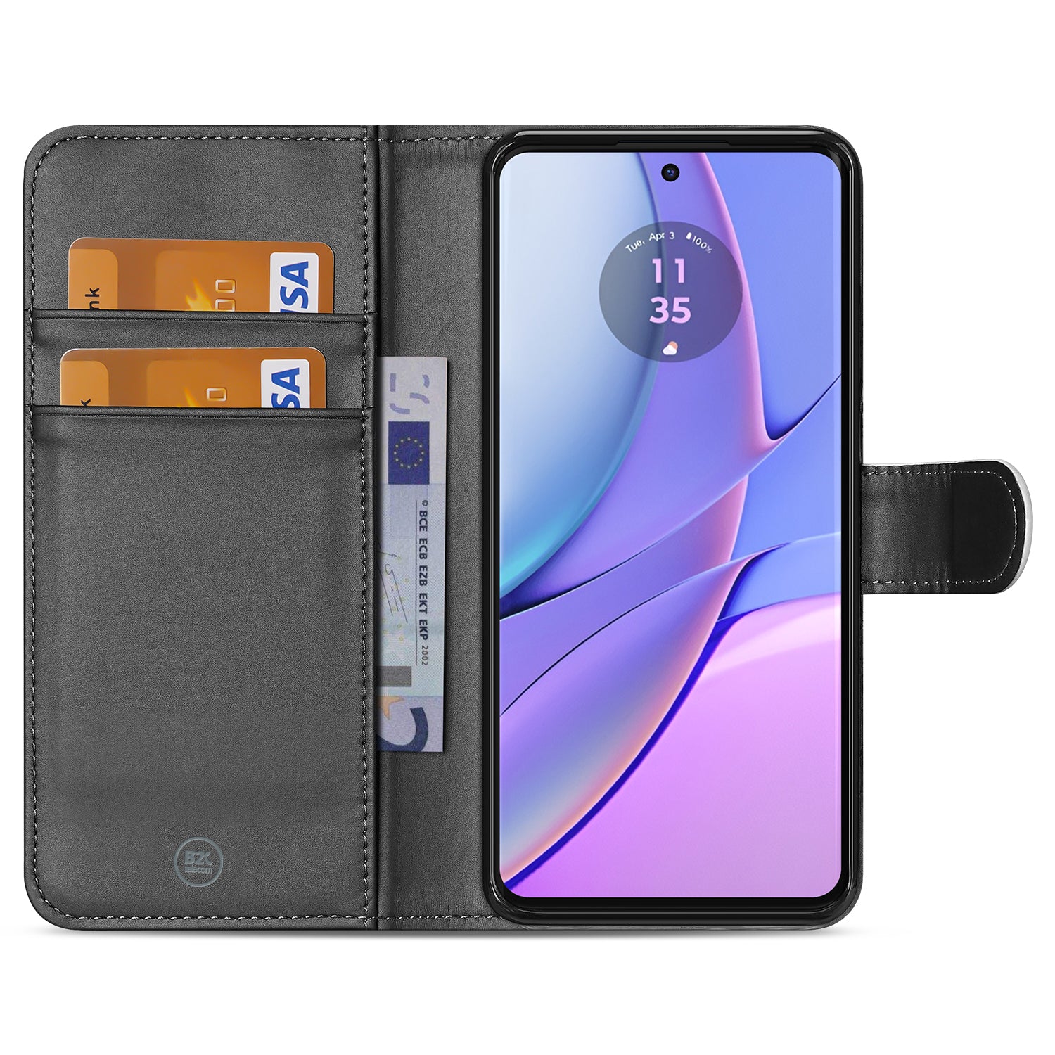 Book Case Telefoonhoesje voor de Motorola Edge 40 Wit met Pasjeshouder