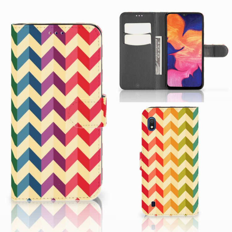 Samsung Galaxy A10 Telefoon Hoesje Zigzag Multi Color
