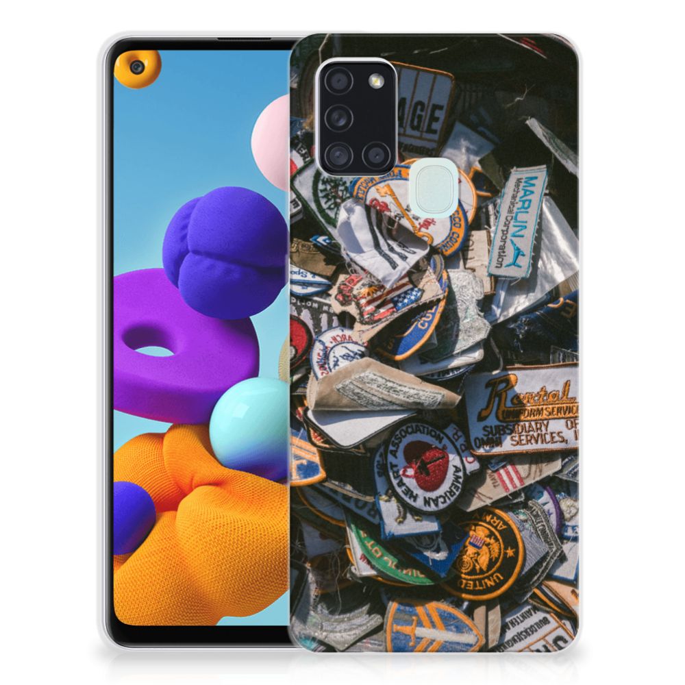 Samsung Galaxy A21s Siliconen Hoesje met foto Badges