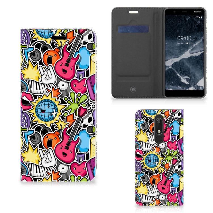 Nokia 5.1 (2018) Hippe Standcase Punk Rock