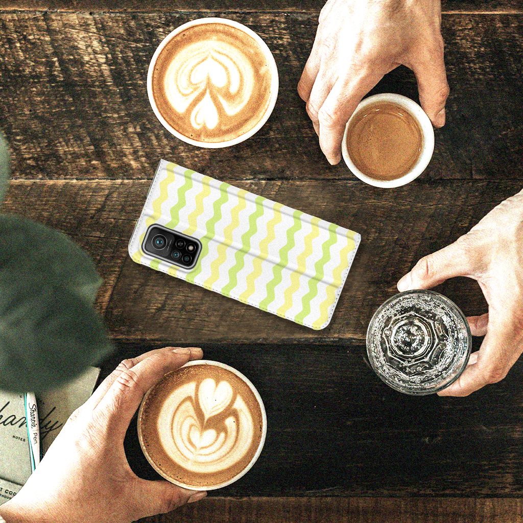 Xiaomi Mi 10T | 10T Pro Hoesje met Magneet Waves Yellow - B2C Telecom