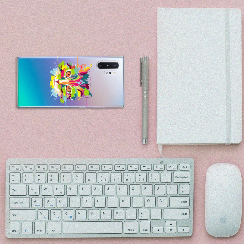 Samsung Galaxy Note 10 Plus Telefoonhoesje met Naam Cat Color