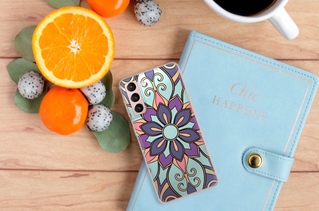 Samsung Galaxy S21 TPU Case Purple Flower B2C Telecom