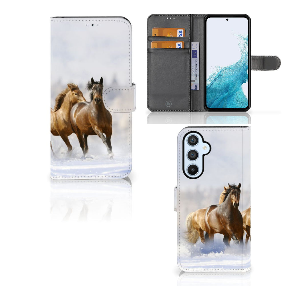 Samsung Galaxy A54 5G Telefoonhoesje met Pasjes Paarden