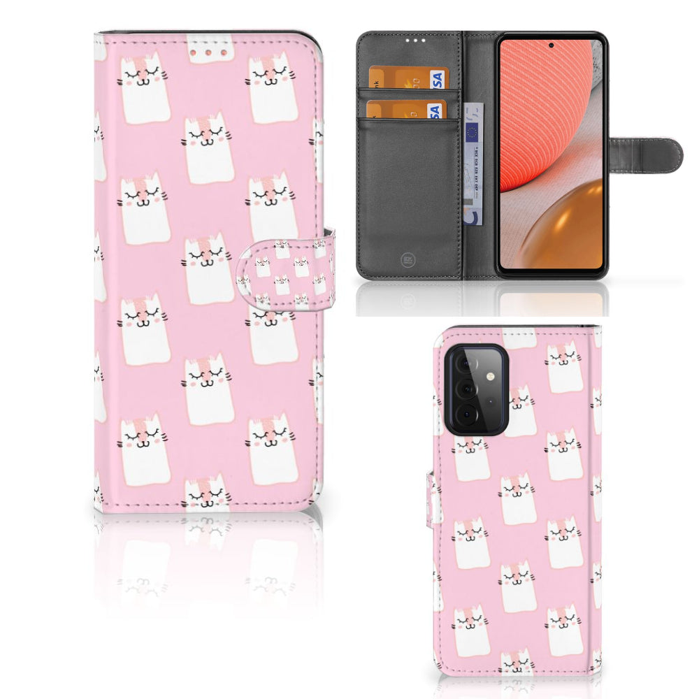 Samsung Galaxy A72 Telefoonhoesje met Pasjes Sleeping Cats