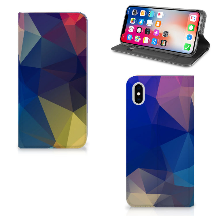 Apple iPhone Xs Max Stand Case Polygon Dark