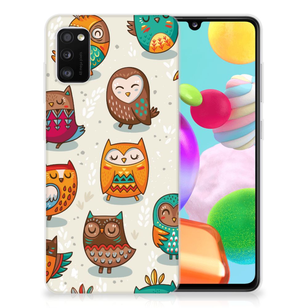 Samsung Galaxy A41 TPU Hoesje Vrolijke Uilen B2C Telecom