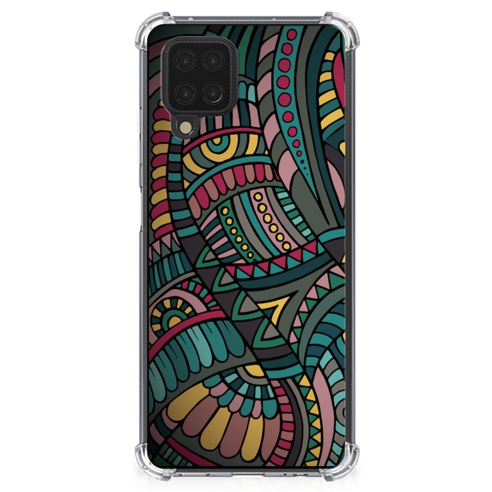 Samsung Galaxy A12 Doorzichtige Silicone Hoesje Aztec - B2C Telecom