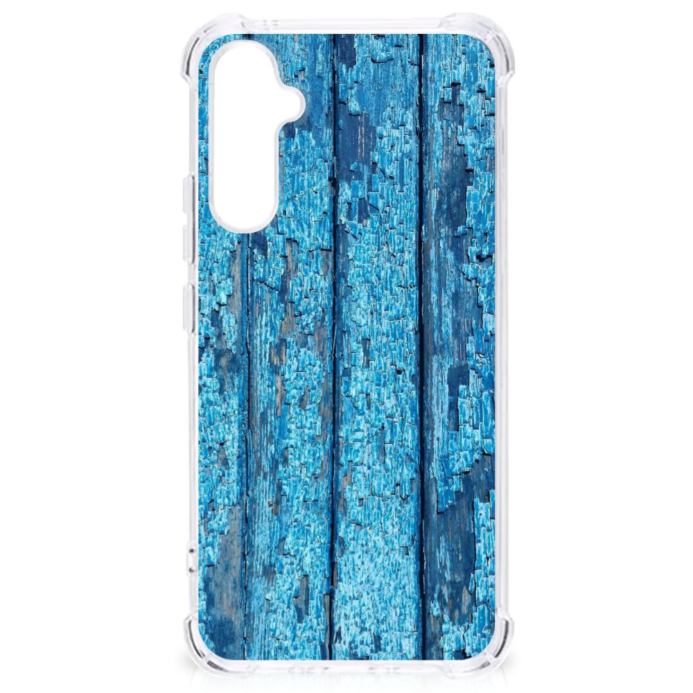Samsung Galaxy A34 Stevig Telefoonhoesje Wood Blue B2C Telecom
