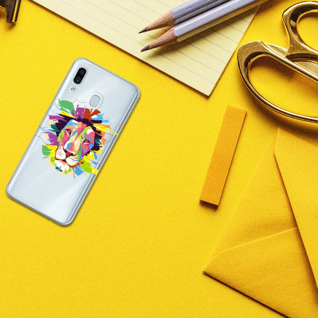 Samsung Galaxy A30 Telefoonhoesje met Naam Lion Color