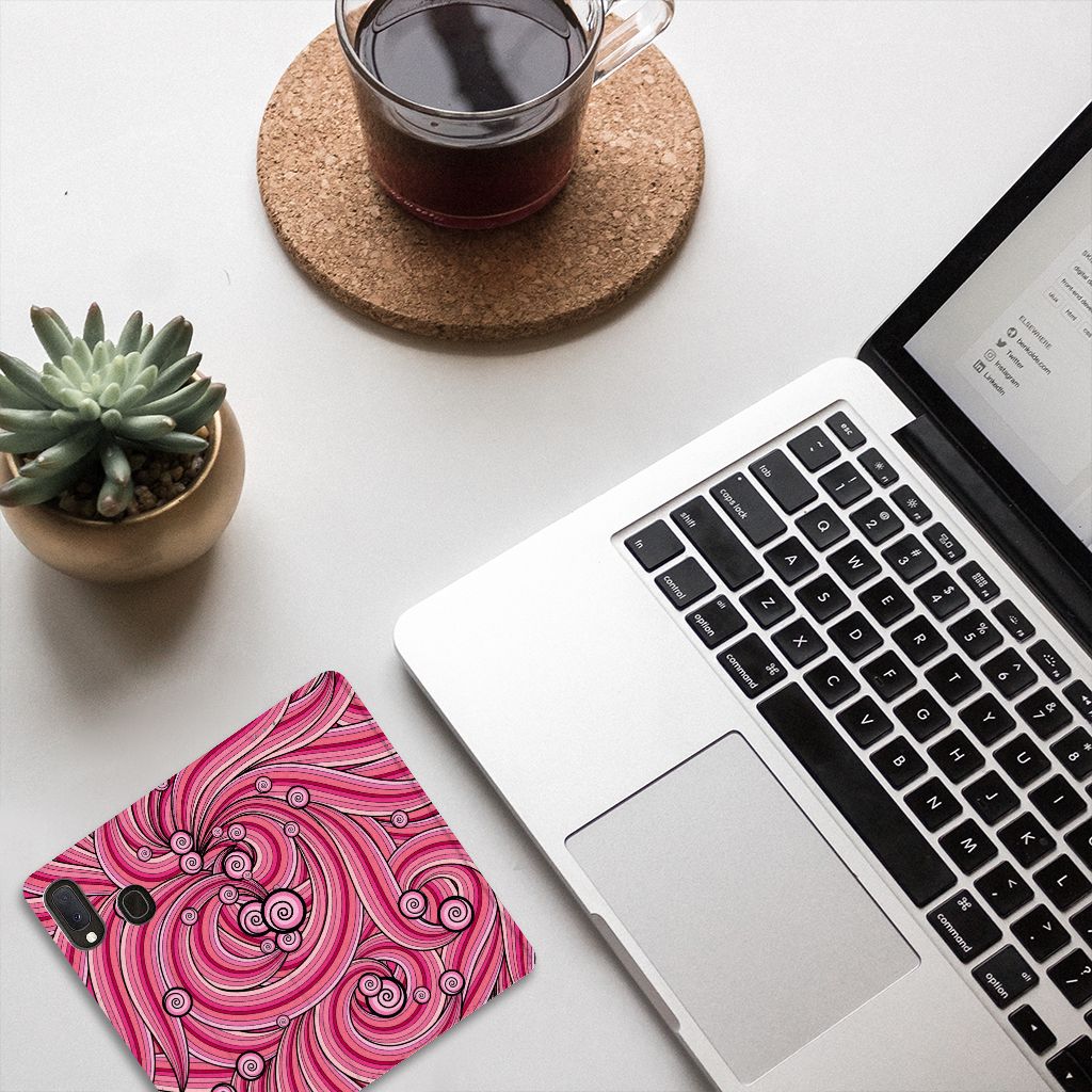 Samsung Galaxy A20e Bookcase Swirl Pink