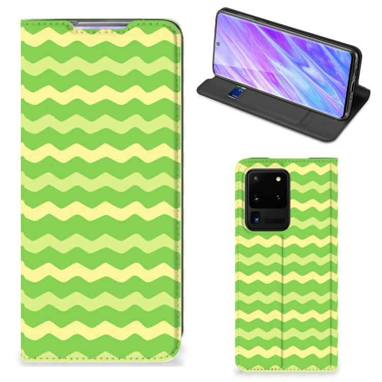 Samsung Galaxy S20 Ultra Hoesje met Magneet Waves Green - B2C Telecom
