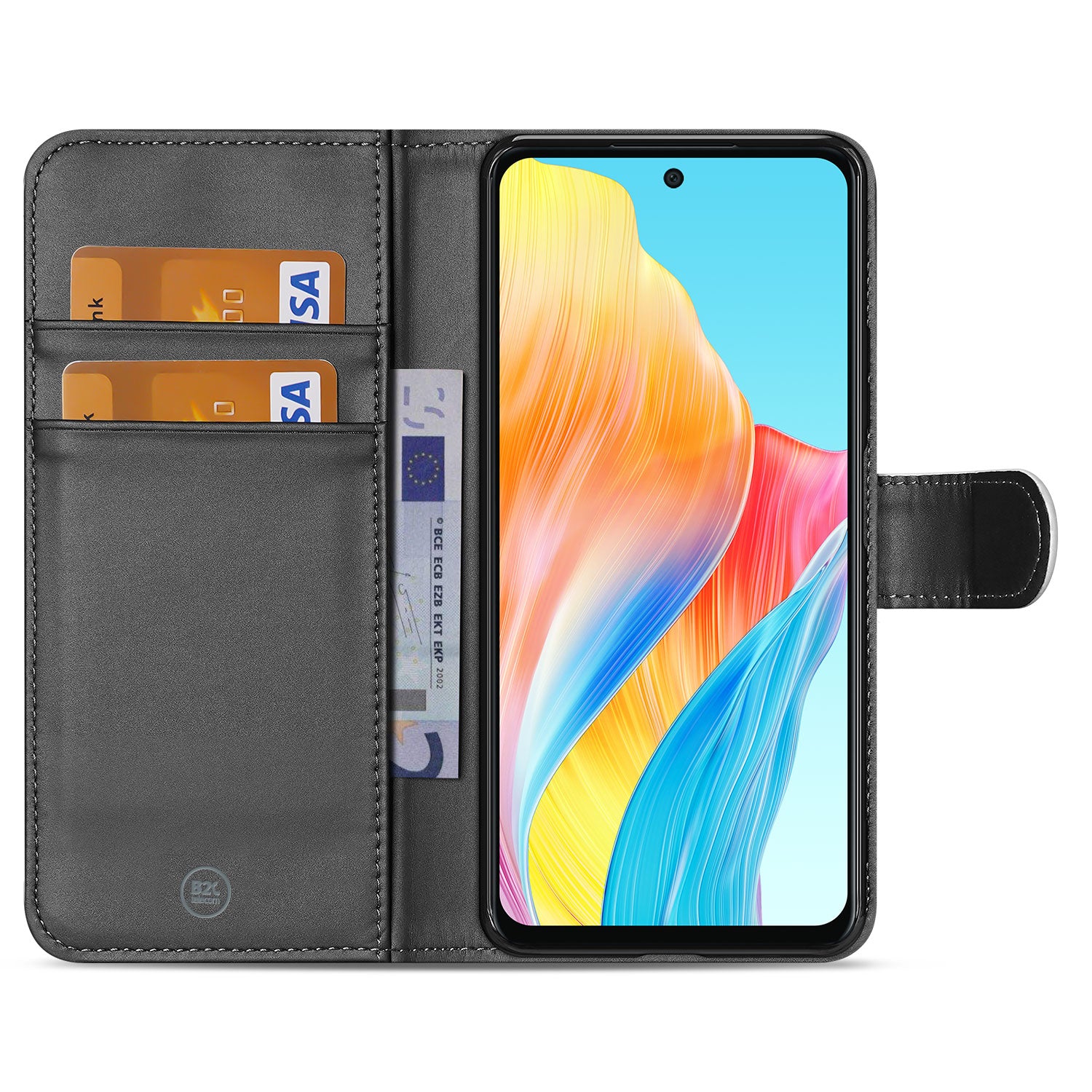 Book Case Telefoonhoesje Geschikt voor OPPO A58 4G Wit met Pasjeshouder