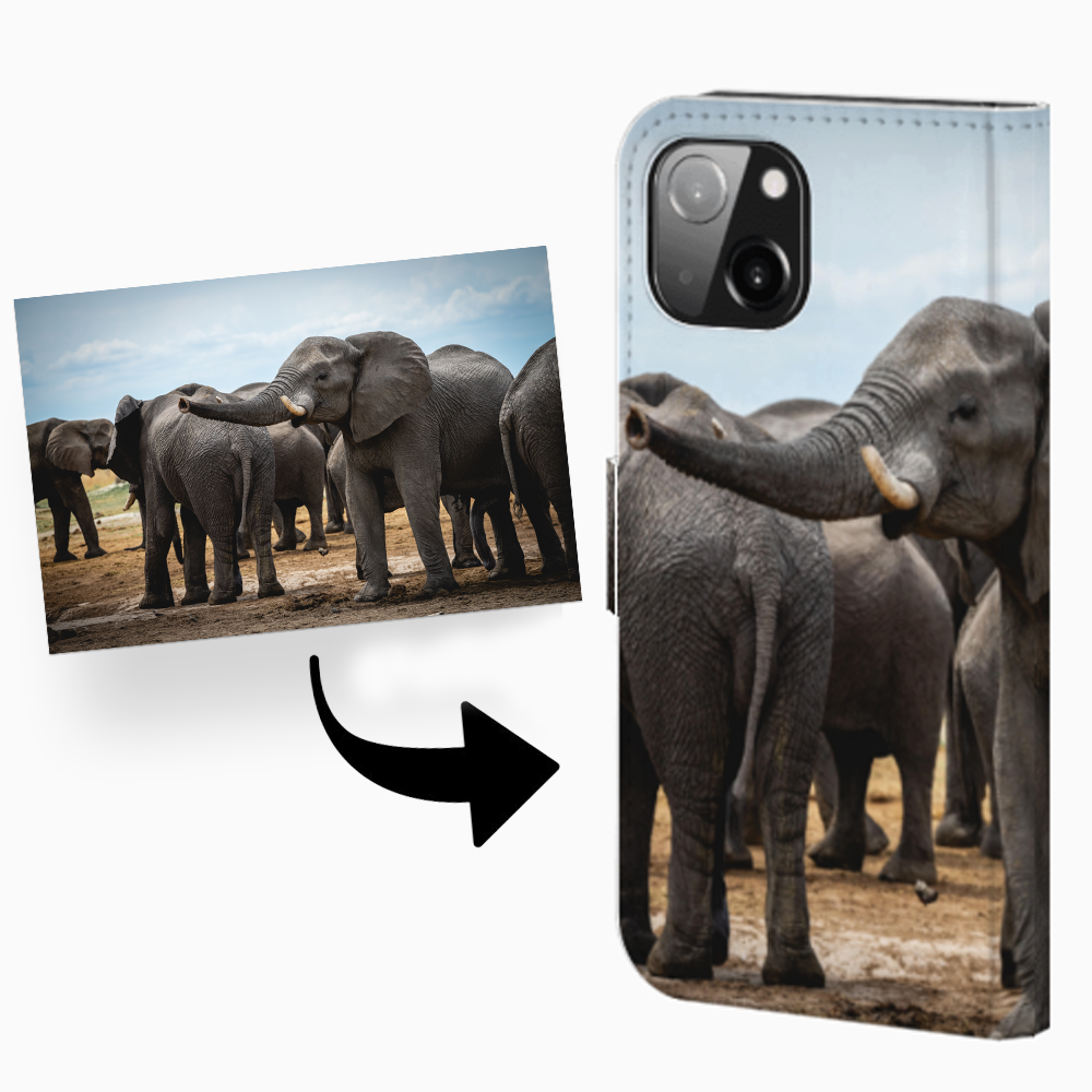 Hoesje iPhone 13 Book Cover Wit met Pasjeshouder