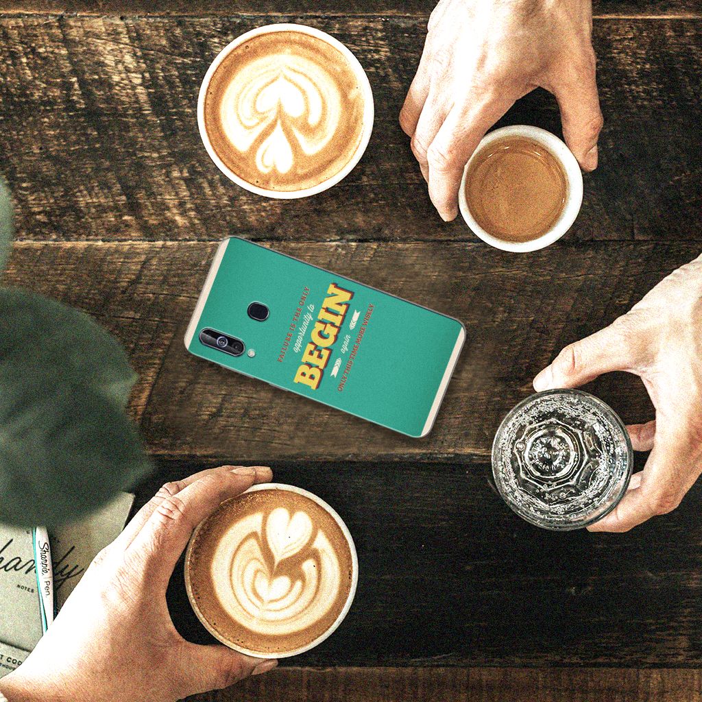 Samsung Galaxy A60 Siliconen hoesje met naam Quote Begin