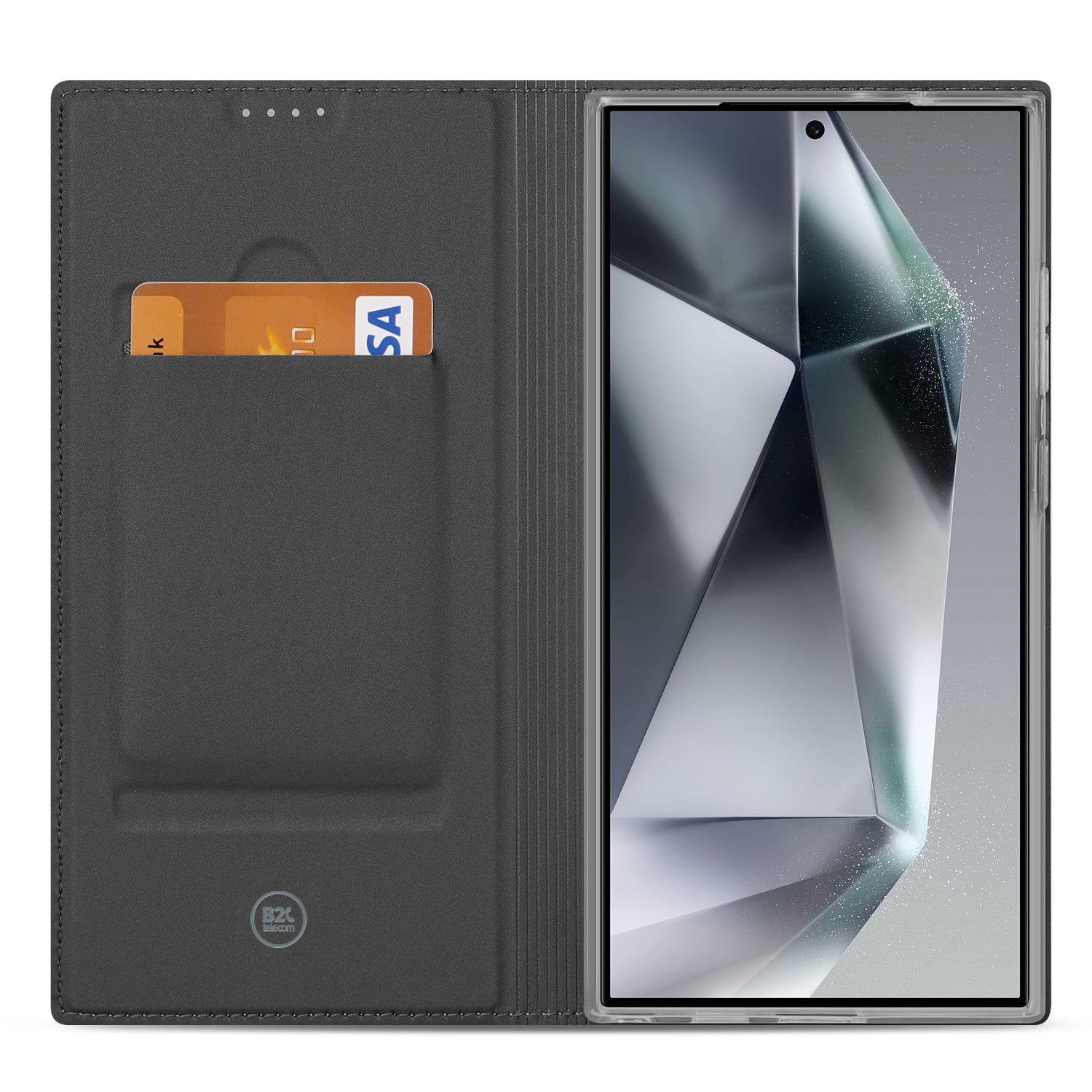Stand Case Hoesje Samsung Galaxy S24 Ultra Wit met Pashouder