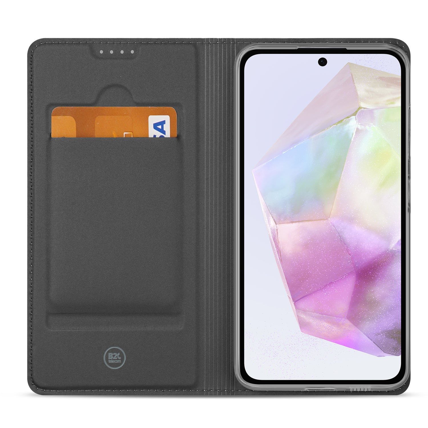 Stand Case Hoesje Samsung Galaxy A35 Wit met Pashouder