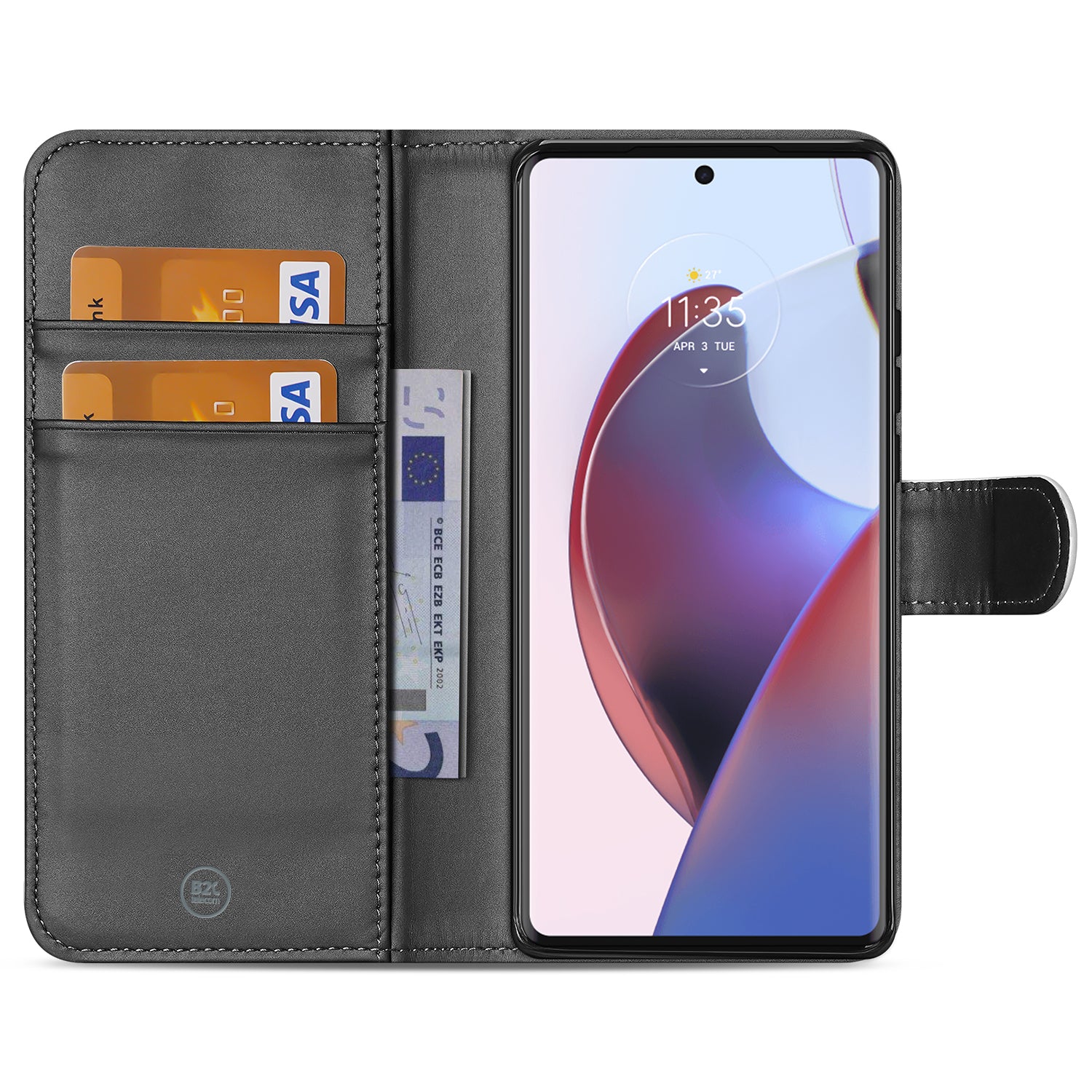 Book Case Telefoonhoesje Motorola Edge 30 Ultra Wit met Pasjeshouder