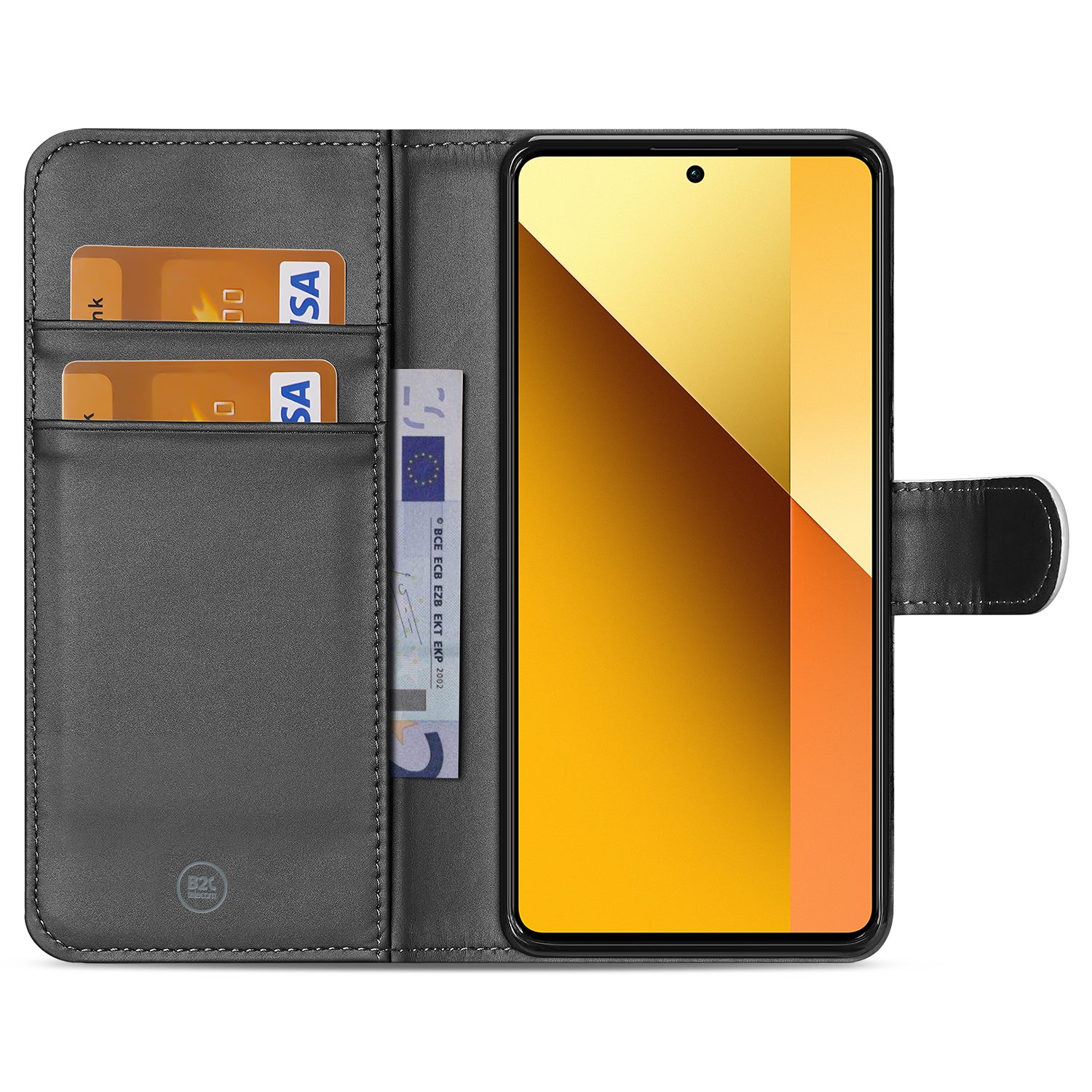 Book Case Telefoonhoesje Xiaomi Redmi Note 13 5G Wit met Pasjeshouder
