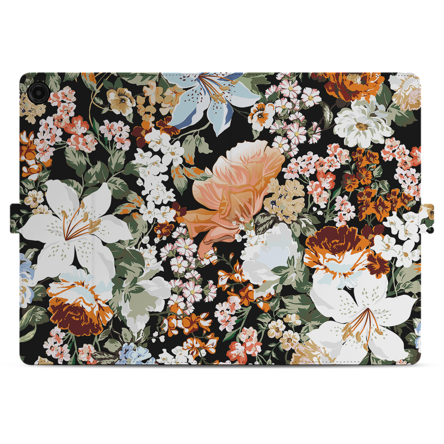 Uniek Samsung Galaxy Tab A9 Plus Tablethoesje Dark Flowers Design | B2C Telecom