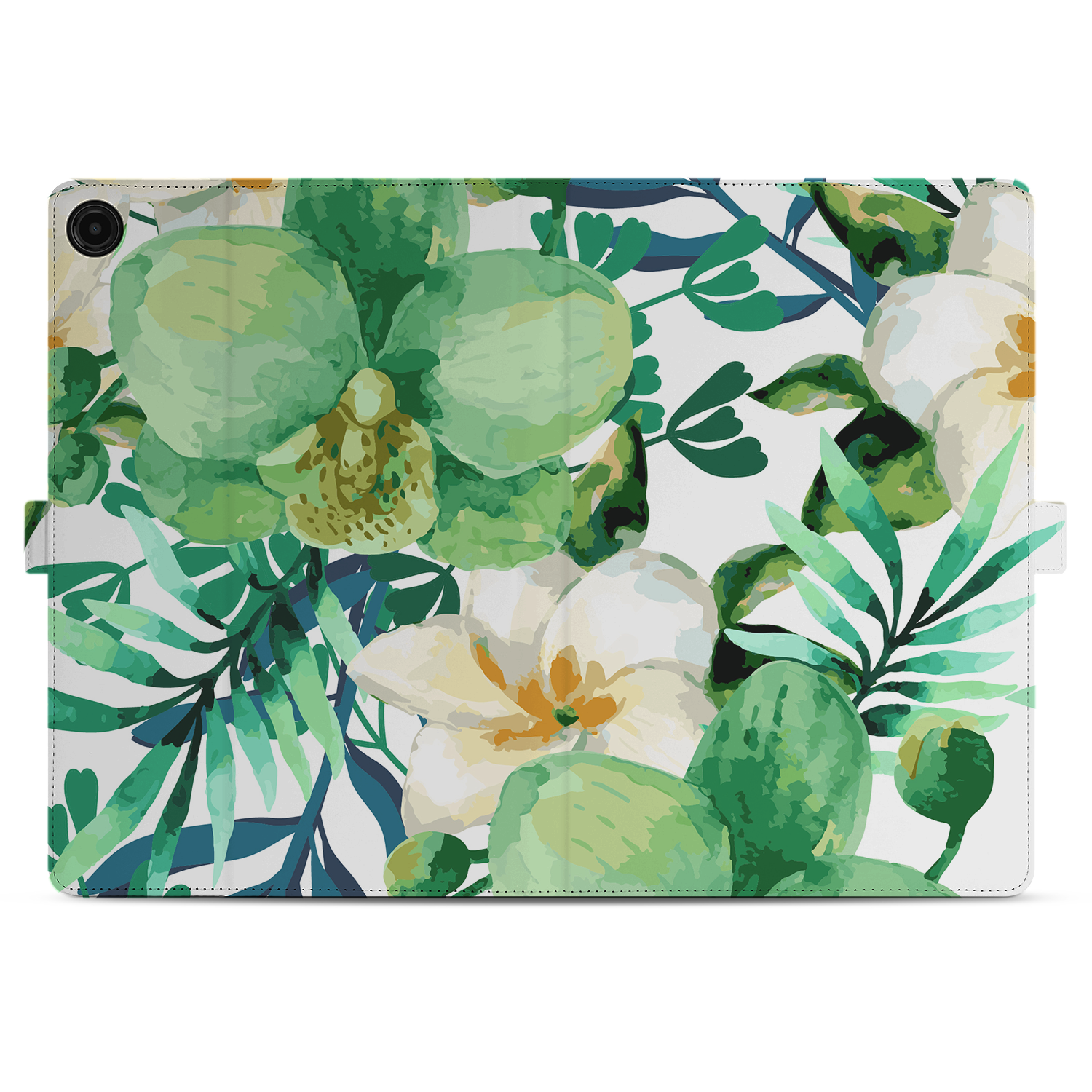 Uniek Samsung Galaxy Tab A9 Plus Tablethoesje Orchidee Groen Design | B2C Telecom