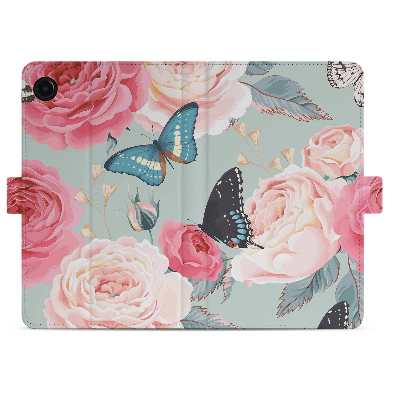 Uniek Samsung Galaxy Tab A9 Tablethoesje Butterfly Roses Design | B2C Telecom
