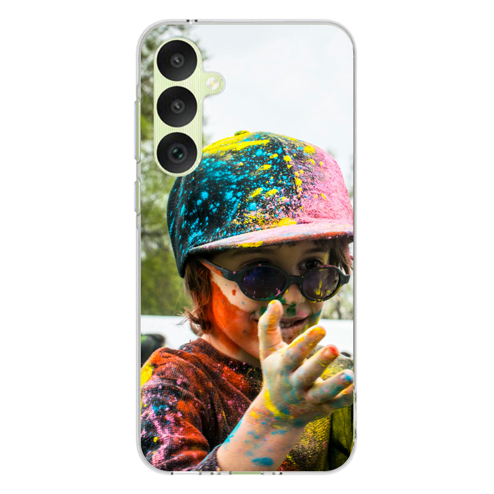 TPU Back Cover Hoesje Maken voor de Samsung Galaxy A35 met kleurrijk ontwerp van een kind met verf.