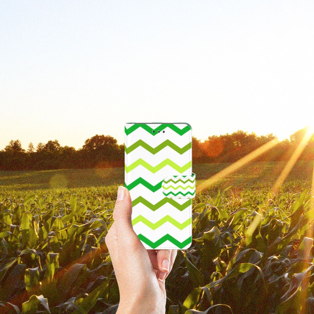 Nokia 7 Telefoon Hoesje Zigzag Groen