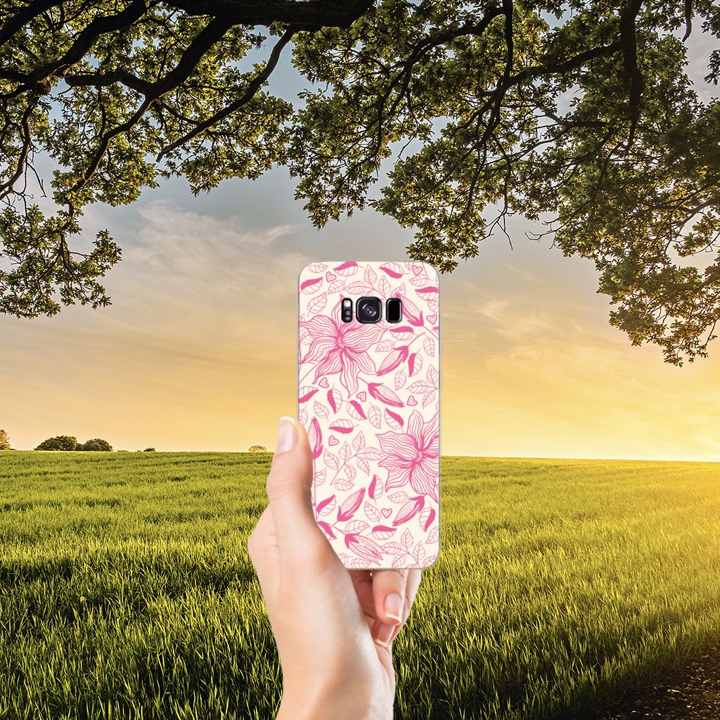 Samsung Galaxy S8 Plus TPU Case Pink Flowers