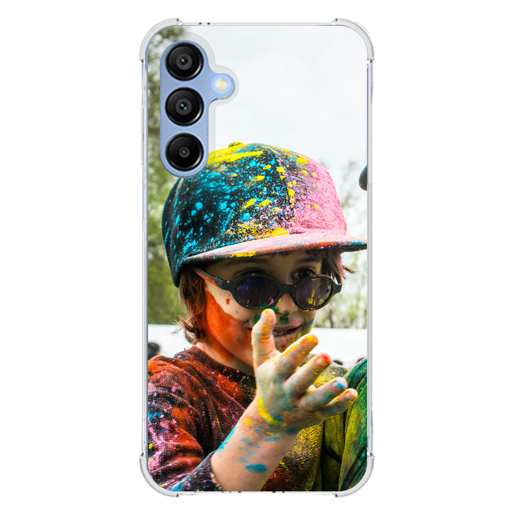 Anti-Shock Back Cover Hoesje Maken Samsung Galaxy A16 met kleurrijk kind met verf en hoed.