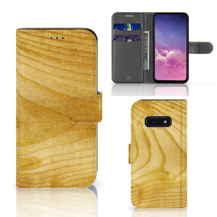 Samsung Galaxy S10e Book Style Case Licht Hout