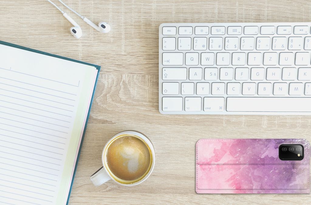 Bookcase Samsung Galaxy M02s | A02s Pink Purple Paint - B2C Telecom