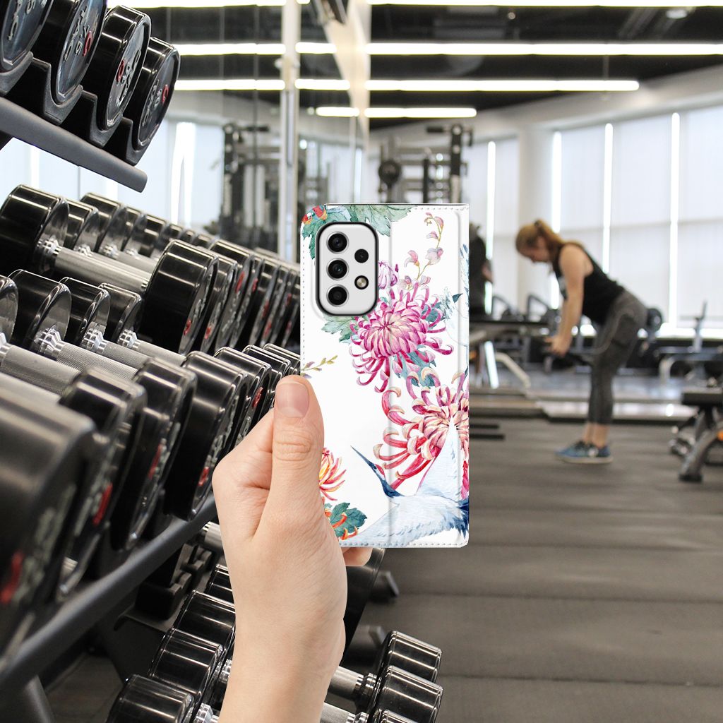 Samsung Galaxy A23 Hoesje maken Bird Flowers - B2C Telecom