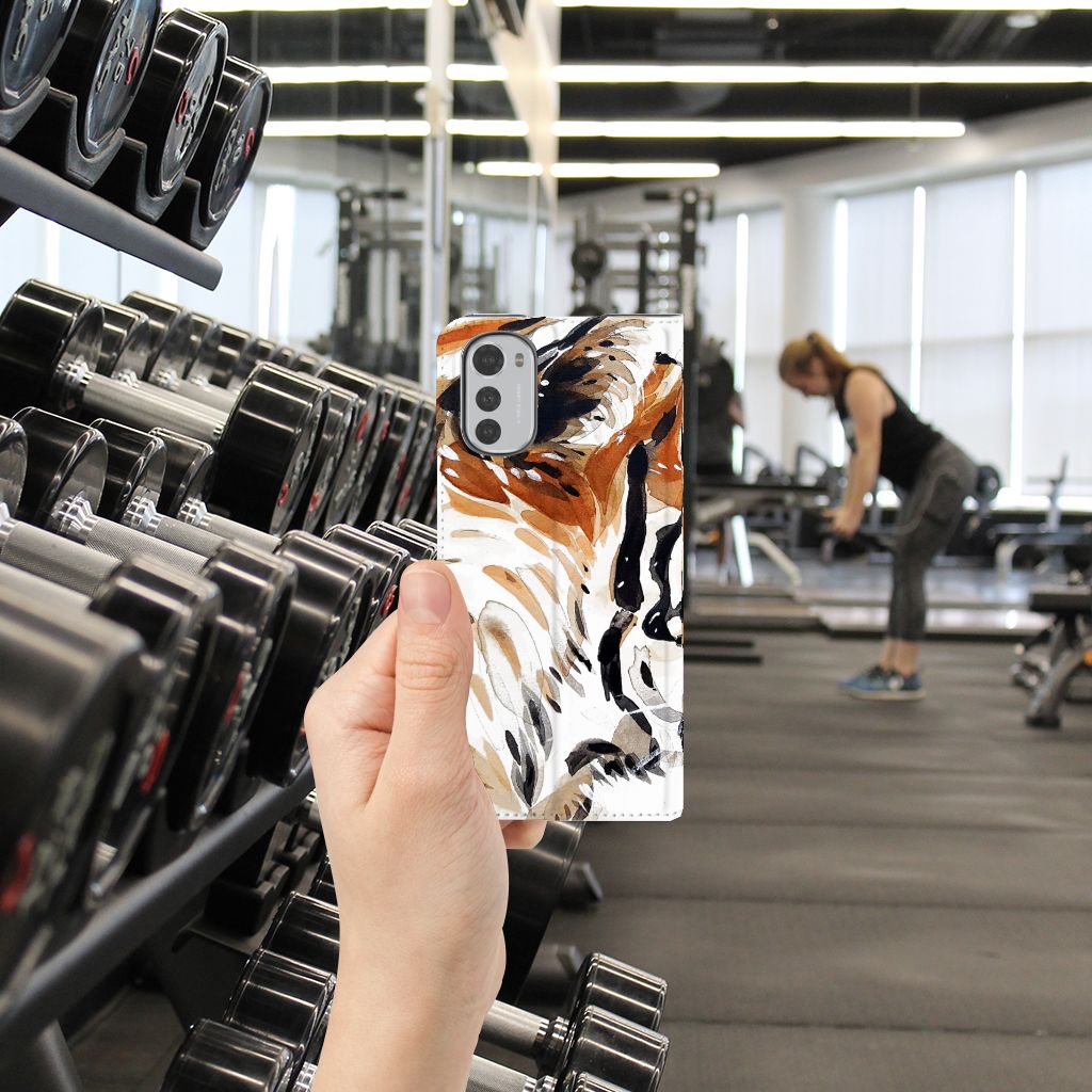 Bookcase Motorola Moto E32 | Moto E32s Watercolor Tiger - B2C Telecom