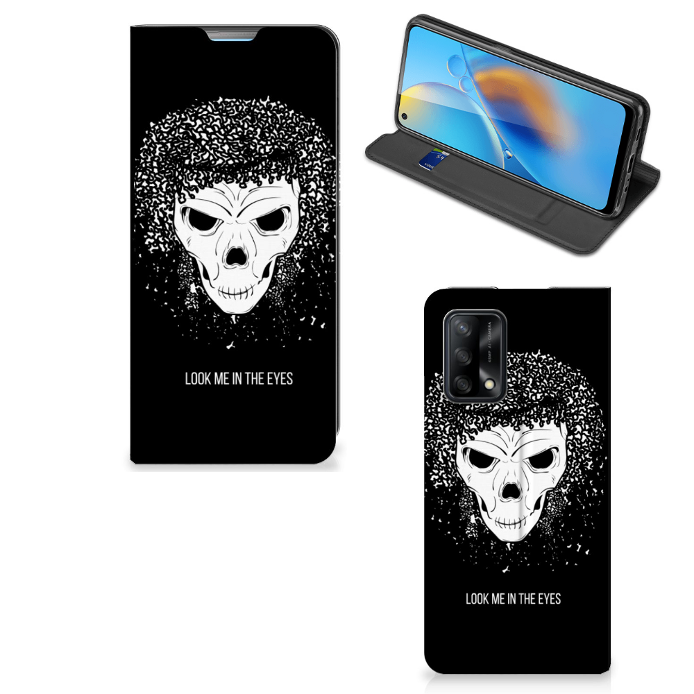 Mobiel BookCase OPPO A74 4G Skull Hair - B2C Telecom
