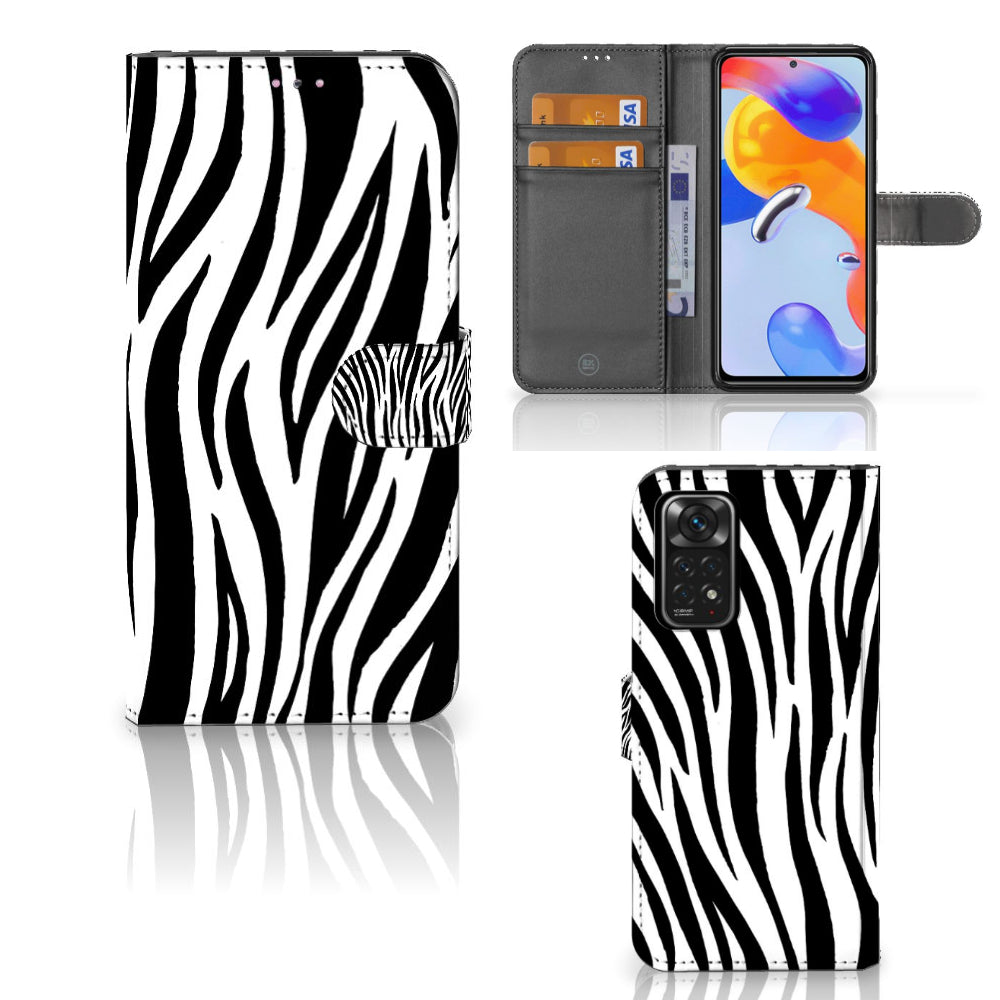 Xiaomi Redmi Note 11 Pro 5G/4G Telefoonhoesje met Pasjes Zebra