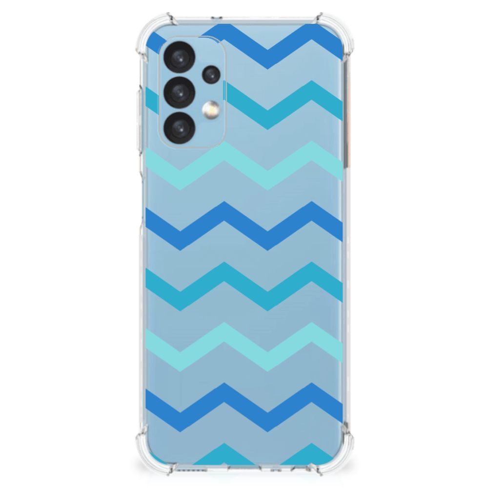 Samsung Galaxy A13 (4G) Doorzichtige Silicone Hoesje Zigzag Blauw B2C Telecom
