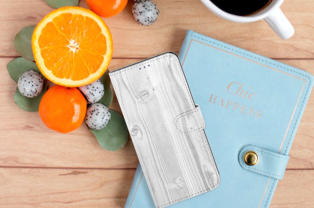 OnePlus 10 Pro Book Style Case White Wood