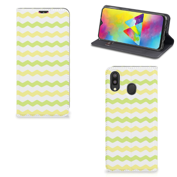 Samsung Galaxy M20 Hoesje met Magneet Waves Yellow