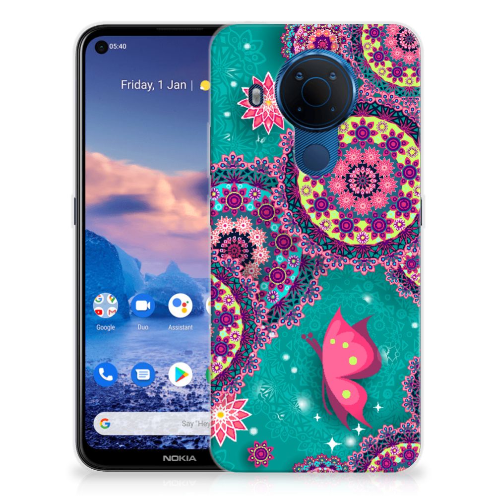 Nokia 5.4 Hoesje maken Cirkels en Vlinders