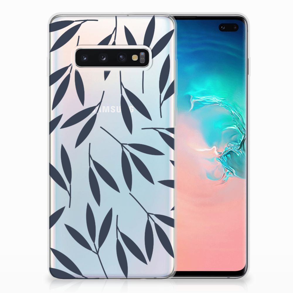 Samsung Galaxy S10 Plus TPU Case Leaves Blue