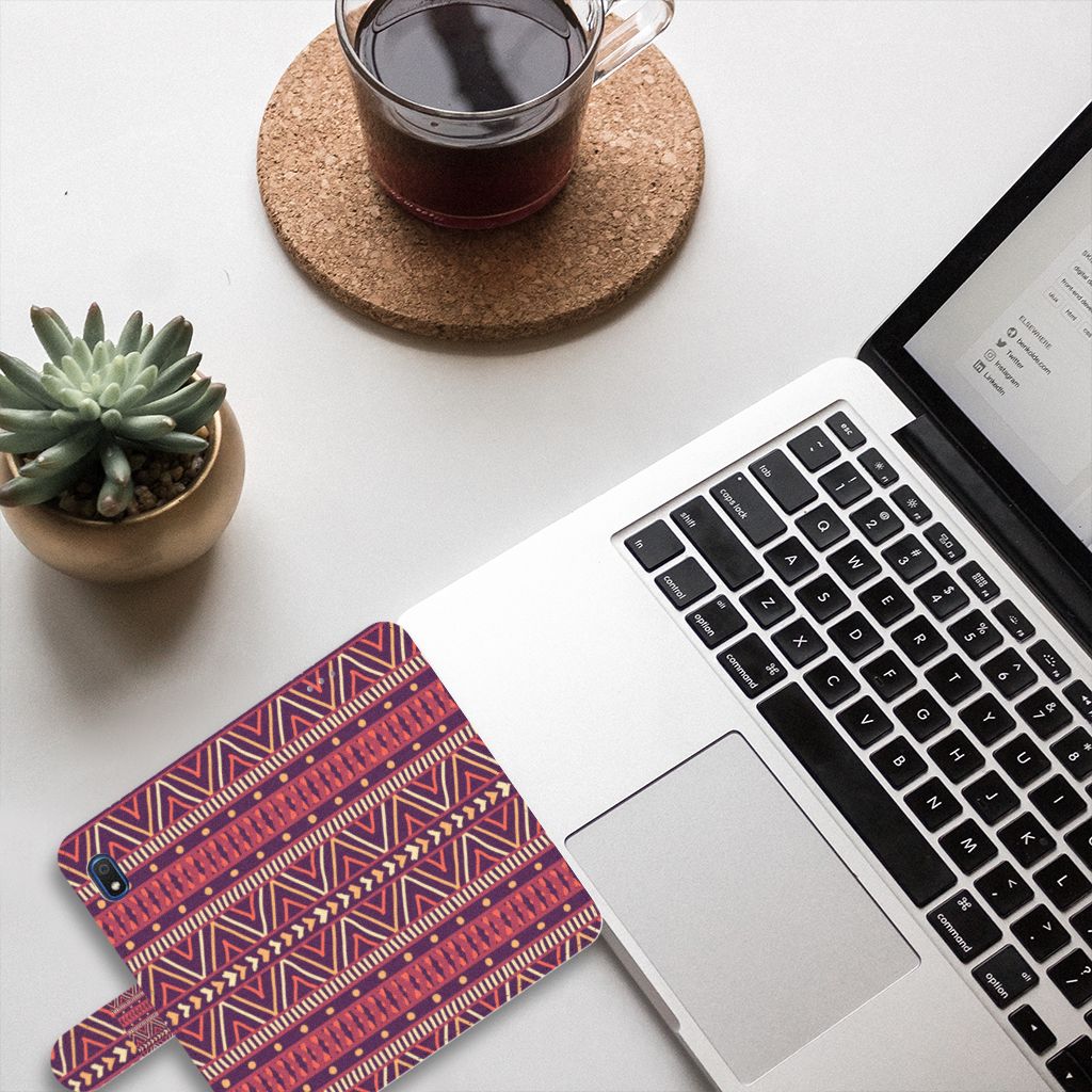 Samsung Galaxy A10 Telefoon Hoesje Aztec Paars
