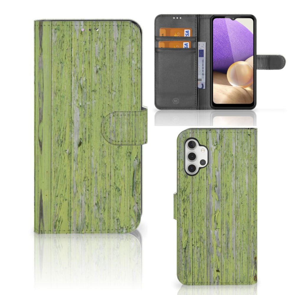 Samsung Galaxy A32 4G Book Style Case Green Wood